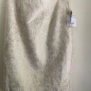Liz Claiborne cream and gold brocade skirt